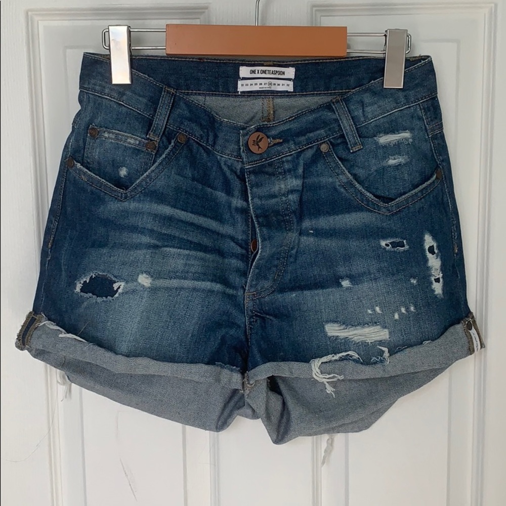 One Teaspoon High Waisted Denim Shorts Sz. 28